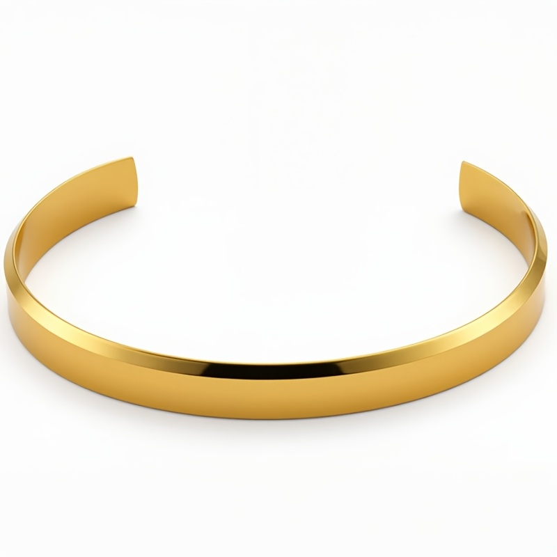 Men's Light Luxury Bevel-Cut Open Bangle Bracelet, Stylish